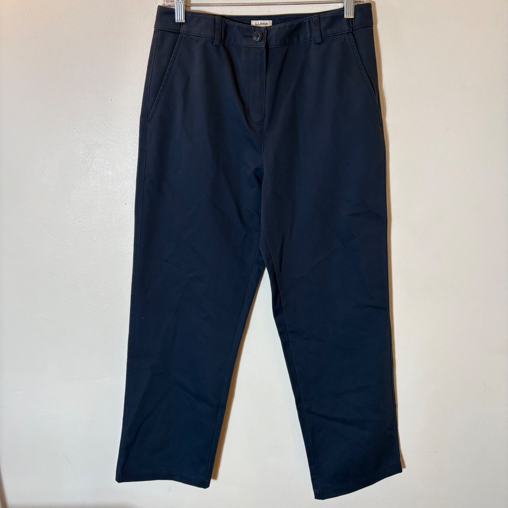 L.L. Bean Wrinkle-Free Bayside Pants High-Rise Hidden Comfort Waist Straight-Leg